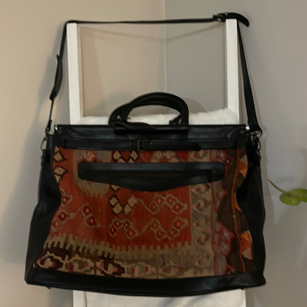 Kilim BOHO, Leather and Tapestry Weekender Travel Bag